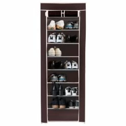Costway 18 Pair Brown Composite Shoe Rack With Fabric Cover -Storage Furniture Sales 2024 331026586 MainImage 001
