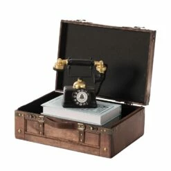 Vintiquewise Large Wooden Storage Trunk With Faux Leather Belt - Brown