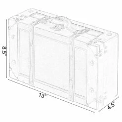 Vintiquewise Small Wooden Storage Trunk With Faux Leather Belt - Brown -Storage Furniture Sales 2024 331030271 AlternateImage2