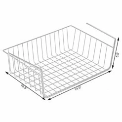 Basicwise 14.5-in W X 5.5-in H X 10.5-in D Black Metal Bins - 2-Pack