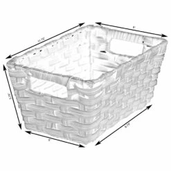 Vintiquewise 11.75-in W X 5.75-in H X 8-in D Black Plastic Basket