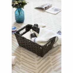 Vintiquewise 11.75-in W X 5.75-in H X 8-in D Black Plastic Basket -Storage Furniture Sales 2024 331030487 AlternateImage3