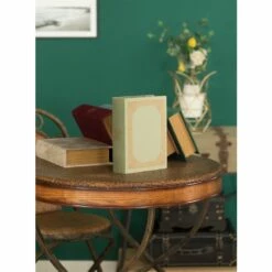 Vintiquewise 7-in W X 9-in H X 2-in D Light Green Wooden Book Shaped Box -Storage Furniture Sales 2024 331030492 AlternateImage1