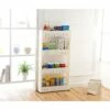 Basicwise Slim 4-Shelf Storage Cabinet Organizer