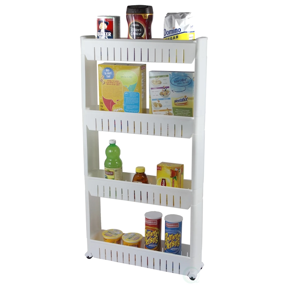 Basicwise Slim 4-Shelf Storage Cabinet Organizer 2 Basicwise Slim 4-Shelf Storage Cabinet Organizer - Image 2