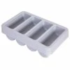 Basicwise 13-in X 21-in Plastic Cutlery Insert Drawer Organizers - Set Of 4