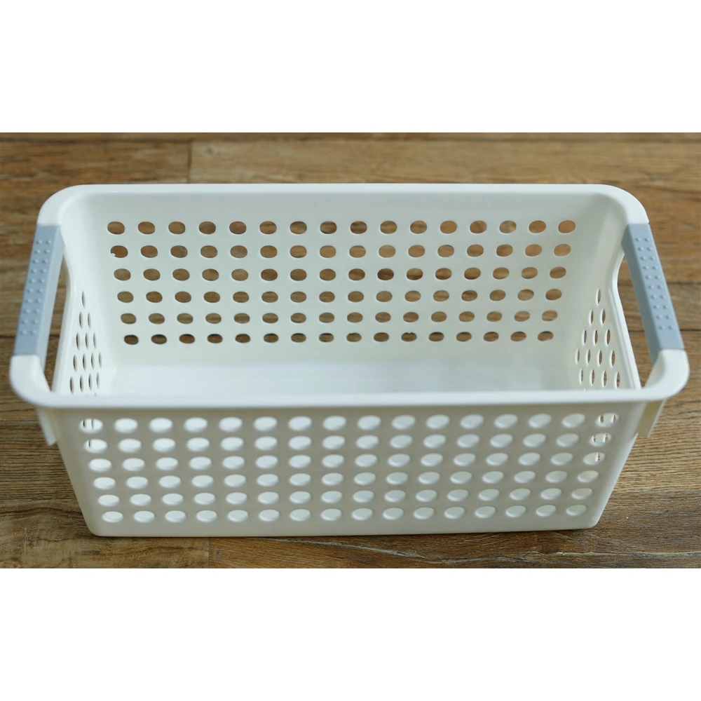 Basicwise 11.5-in W X 5-in H X 5.35-in D White Plastic Baskets - 3-Pack 1 Basicwise 11.5-in W X 5-in H X 5.35-in D White Plastic Baskets - 3-Pack