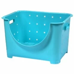 Basicwise 10-in W X 9-in H X 11-in D Blue Plastic Bins - 3-Pack -Storage Furniture Sales 2024 331030600 AlternateImage2