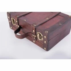Vintiquewise 8-in Antique Brown Wood Suitcase -Storage Furniture Sales 2024 331030613 AlternateImage4