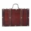 Vintiquewise 8-in Antique Brown Wood Suitcase