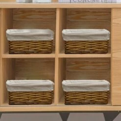 Vintiquewise 10-in W X 5.75-in H X 4.5-in D Brown Woven Wooden Baskets - 3-Pack 12 Vintiquewise 10-in W X 5.75-in H X 4.5-in D Brown Woven Wooden Baskets - 3-Pack -Storage Furniture Sales 2024 331030619 AlternateImage4