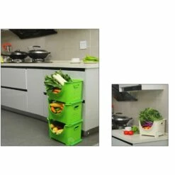 Basicwise 10-in W X 9-in H X 11-in D Green Plastic Bins - 3-Pack -Storage Furniture Sales 2024 331030629 AlternateImage4