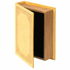 Vintiquewise 7-in W X 9-in H X 2-in D Yellow Wooden Book Shaped Box -Storage Furniture Sales 2024 331030633 MainImage 001