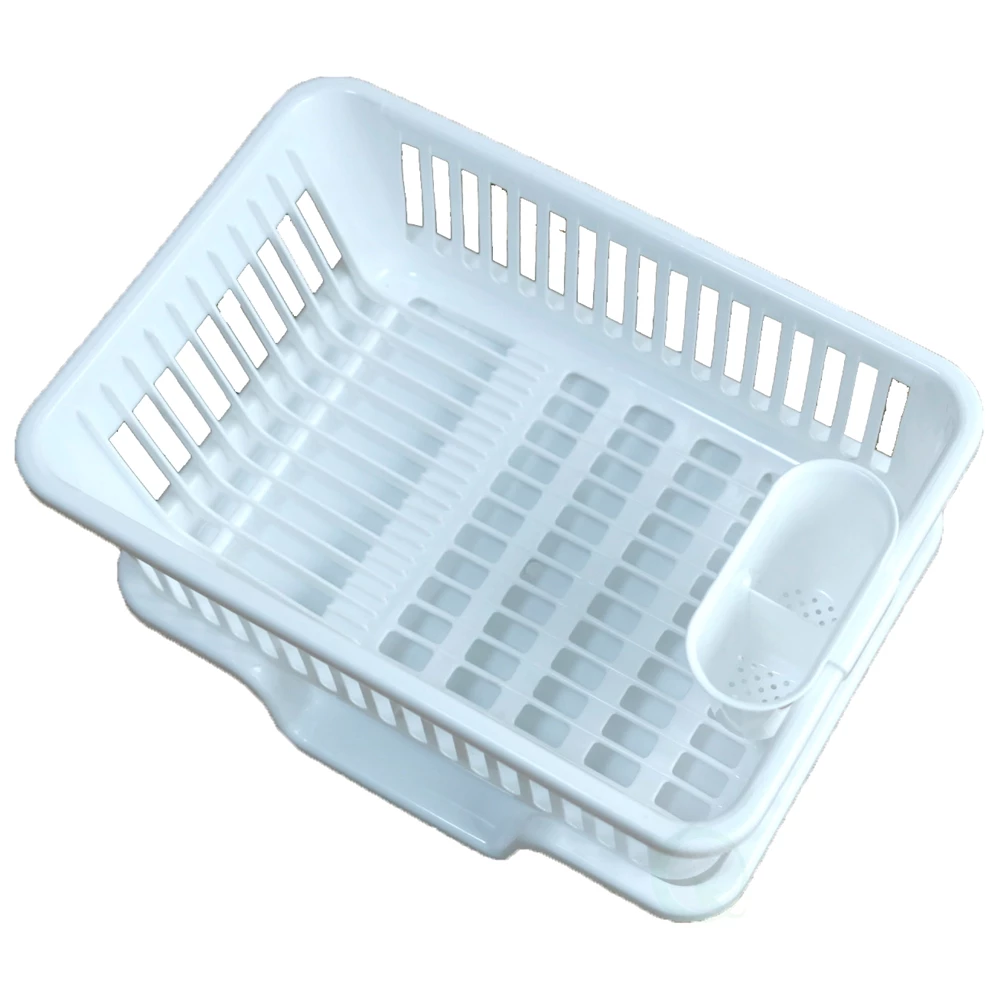 Basicwise Plastic Dish Rack With Utensil Cup 5 Basicwise Plastic Dish Rack With Utensil Cup - Image 5
