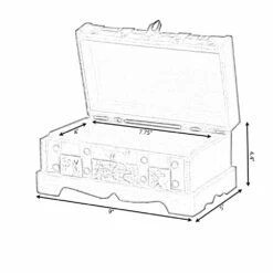 Vintiquewise 9-in Antique Brown Wood Storage Trunk With Padlock -Storage Furniture Sales 2024 331030645 AlternateImage2