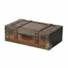 Vintiquewise 13-in Antique Brown Wood Suitcase