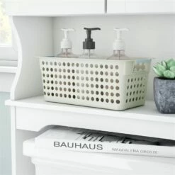 Basicwise 11.5-in W X 5-in H X 5.35-in D White Plastic Basket -Storage Furniture Sales 2024 331030678 AlternateImage1