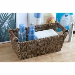 Vintiquewise 12.5-in W X 5.25-in H X 6.25-in D Brown Sea Grass Basket -Storage Furniture Sales 2024 331030683 AlternateImage1