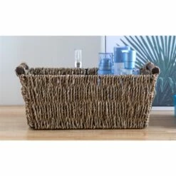 Vintiquewise 12.5-in W X 5.25-in H X 6.25-in D Brown Sea Grass Basket -Storage Furniture Sales 2024 331030683 AlternateImage3