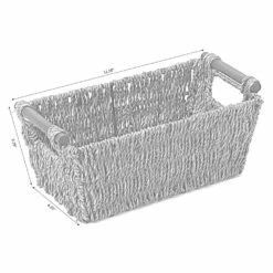 Vintiquewise 12.5-in W X 5.25-in H X 6.25-in D Brown Sea Grass Basket -Storage Furniture Sales 2024 331030683 AlternateImage5