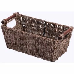 Vintiquewise 12.5-in W X 5.25-in H X 6.25-in D Brown Sea Grass Basket -Storage Furniture Sales 2024 331030683 MainImage 001