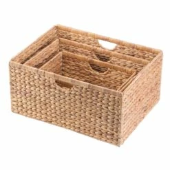 Vintiquewise 21-in W X 10-in H X 16-in D Brown Foldable Water Hyacinth Baskets - 3-Pack 10 Vintiquewise 21-in W X 10-in H X 16-in D Brown Foldable Water Hyacinth Baskets - 3-Pack -Storage Furniture Sales 2024 331030698 MainImage 001