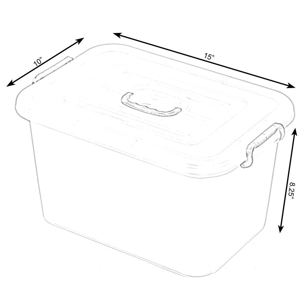 Basicwise 15-in W X 8.25-in H X 10-in D Clear Plastic Bin 1 Basicwise 15-in W X 8.25-in H X 10-in D Clear Plastic Bin