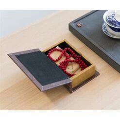 Vintiquewise 4.5-in W X 6.5-in H X 2-in D Brown Wooden Book Shaped Box -Storage Furniture Sales 2024 331030787 AlternateImage1