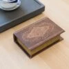 Vintiquewise 4.5-in W X 6.5-in H X 2-in D Brown Wooden Book Shaped Box