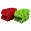 Basicwise 4.5-in W X 3-in H X 8-in D Red And Green Plastic Bins - 4-Pack
