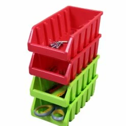 Basicwise 4.5-in W X 3-in H X 8-in D Red And Green Plastic Bins - 4-Pack -Storage Furniture Sales 2024 331030803 AlternateImage2