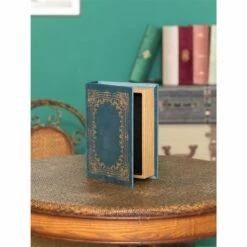 Vintiquewise 7-in W X 9-in H X 2-in D Blue Wooden Book Shaped Box -Storage Furniture Sales 2024 331030834 AlternateImage1