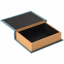 Vintiquewise 7-in W X 9-in H X 2-in D Blue Wooden Book Shaped Box -Storage Furniture Sales 2024 331030834 AlternateImage6