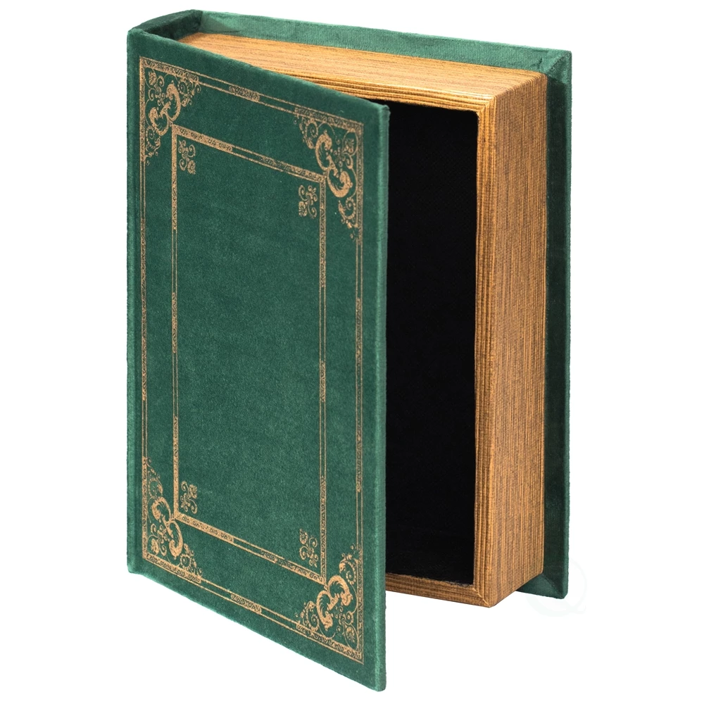 Vintiquewise 7-in W X 9-in H X 2-in D Green Wooden Book Shaped Box 3 Vintiquewise 7-in W X 9-in H X 2-in D Green Wooden Book Shaped Box - Image 3