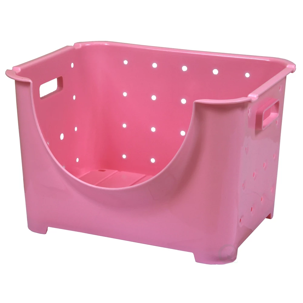Basicwise 10-in W X 9-in H X 11-in D Pink Plastic Bins - 3-Pack 4 Basicwise 10-in W X 9-in H X 11-in D Pink Plastic Bins - 3-Pack - Image 4