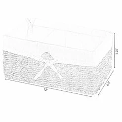Vintiquewise 12-in W X 5.25-in H X 6.5-in D Brown Sea Grass Basket