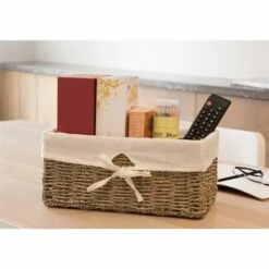 Vintiquewise 12-in W X 5.25-in H X 6.5-in D Brown Sea Grass Basket -Storage Furniture Sales 2024 331030853 AlternateImage5