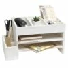 Elegant Designs 15.5-in X 8.5-in X 9-in White Wash Wood Tray