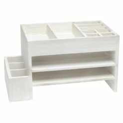 Elegant Designs 15.5-in X 8.5-in X 9-in White Wash Wood Tray -Storage Furniture Sales 2024 331030962 MainImage 001