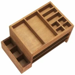 Elegant Designs 15.5-in X 8.5-in X 9-in Natural Wood Tray -Storage Furniture Sales 2024 331030966 AlternateImage1