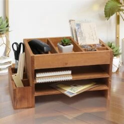 Elegant Designs 15.5-in X 8.5-in X 9-in Natural Wood Tray -Storage Furniture Sales 2024 331030966 AlternateImage3