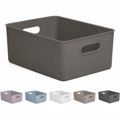 Superio Brand 11.5-in X 6.25-in X 6.25-in Brown Plastic Bin