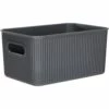 Superio Brand 7-in X 5-in X 5-in Grey Plastic Bin