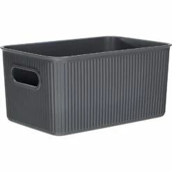 Superio Brand 7-in X 5-in X 5-in Grey Plastic Bin