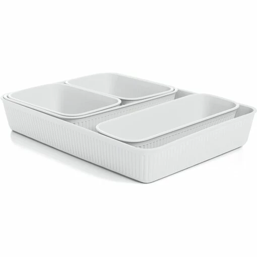 Superio Brand 13-in X 10-in White Plastic Multi-use Insert Drawer Organizer - Set Of 5 -Storage Furniture Sales 2024 331031957 MainImage 001