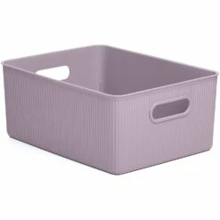 Superio Brand 11.5-in X 6.25-in X 6.25-in Lilac Plastic Bin