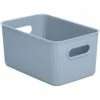 Superio Brand 7-in X 5-in X 5-in Stone Blue Plastic Bin