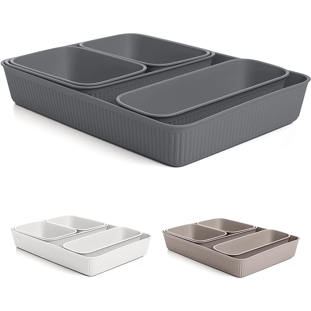 Superio Brand 13-in X 10-in Plastic Multi-use Insert Drawer Organizer - Set Of 5 1 Superio Brand 13-in X 10-in Plastic Multi-use Insert Drawer Organizer - Set Of 5