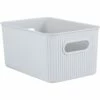 Superio Brand 7-in X 5-in X 5-in White Smoke Plastic Bin