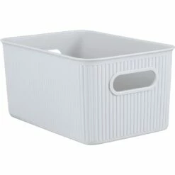 Superio Brand 7-in X 5-in X 5-in White Smoke Plastic Bin